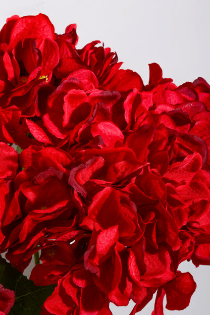 20" Silk Hydrangea Bush Red