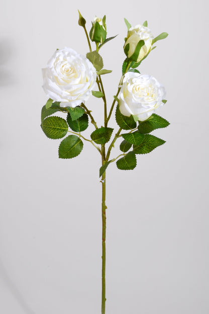 28" Silk Rose Spray White