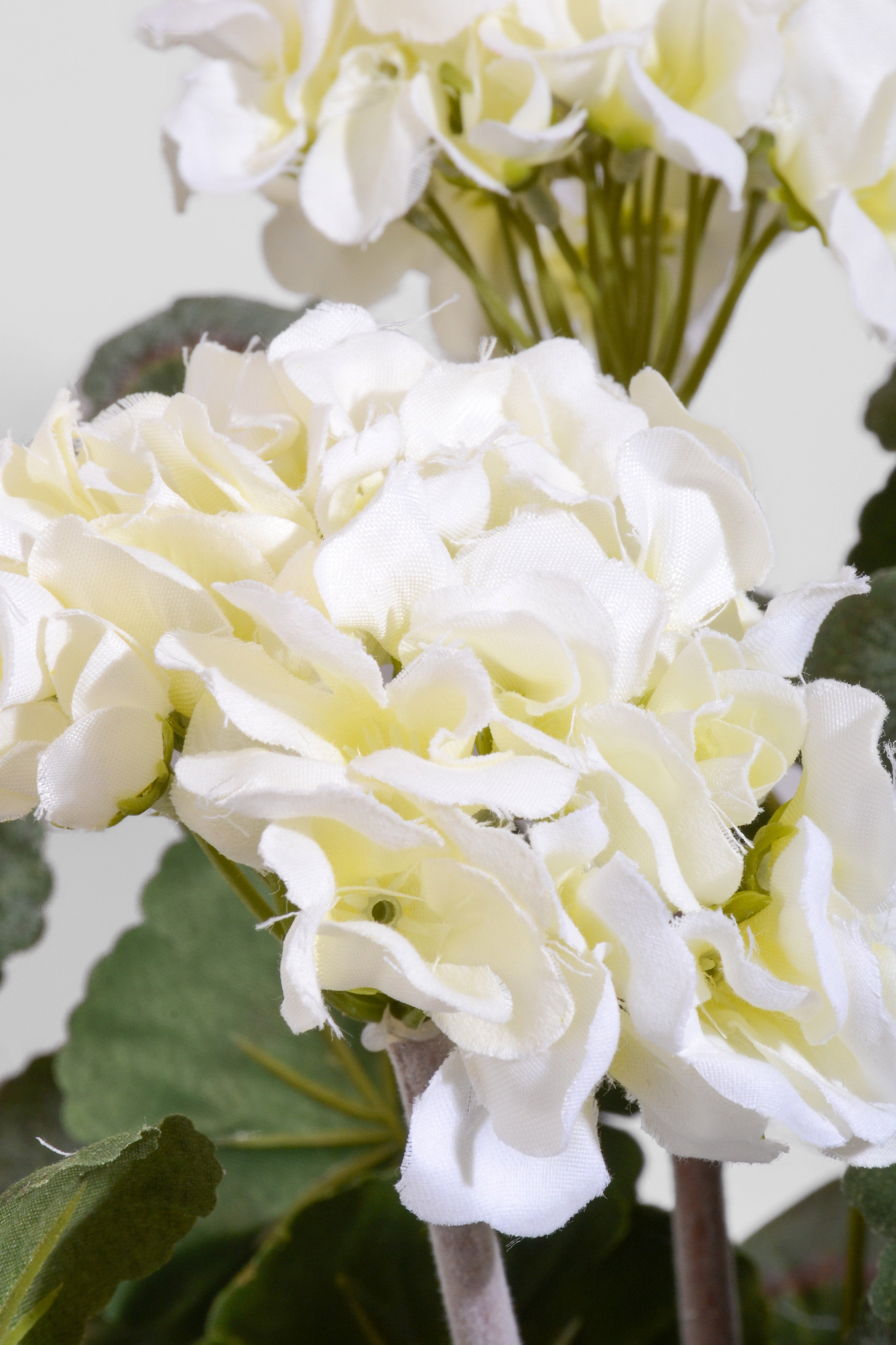 17" Silk Geranium Bush White