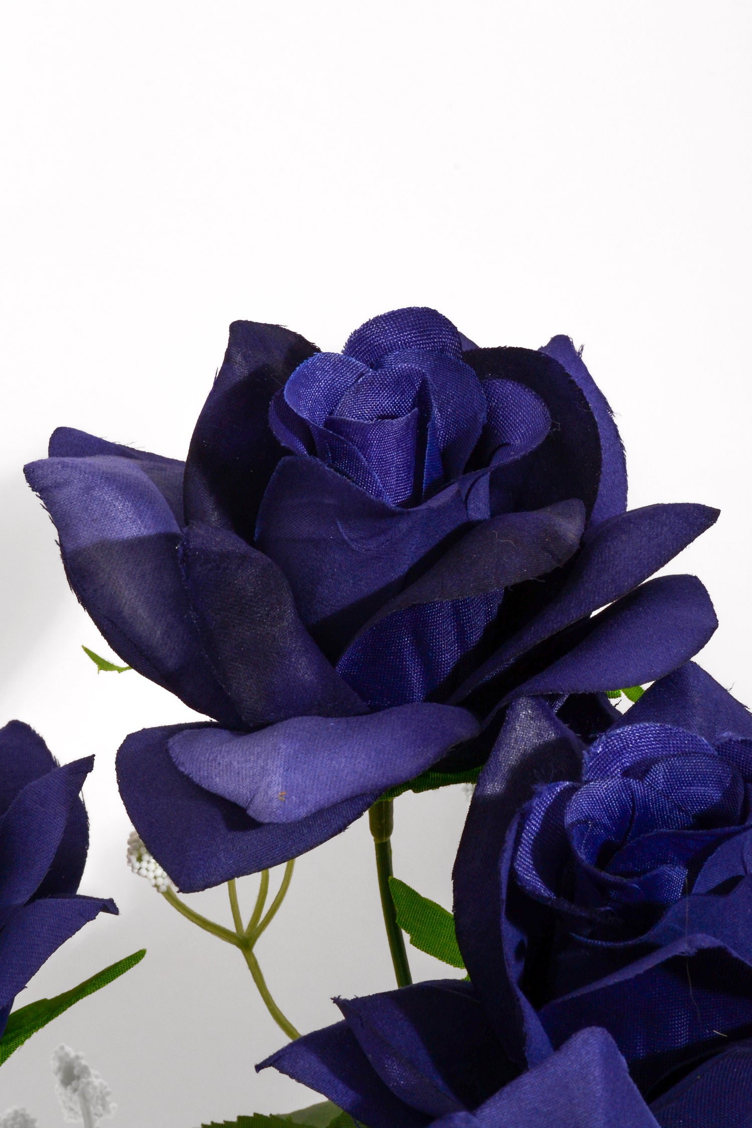 16" Silk Printing Rose Bush Navy Blue