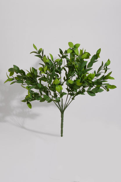 13.5" UV Artificial Ruscus Bush Green Pkg/2