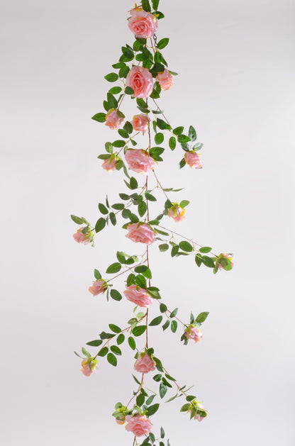 5.5FT Silk Rose Garland Pink