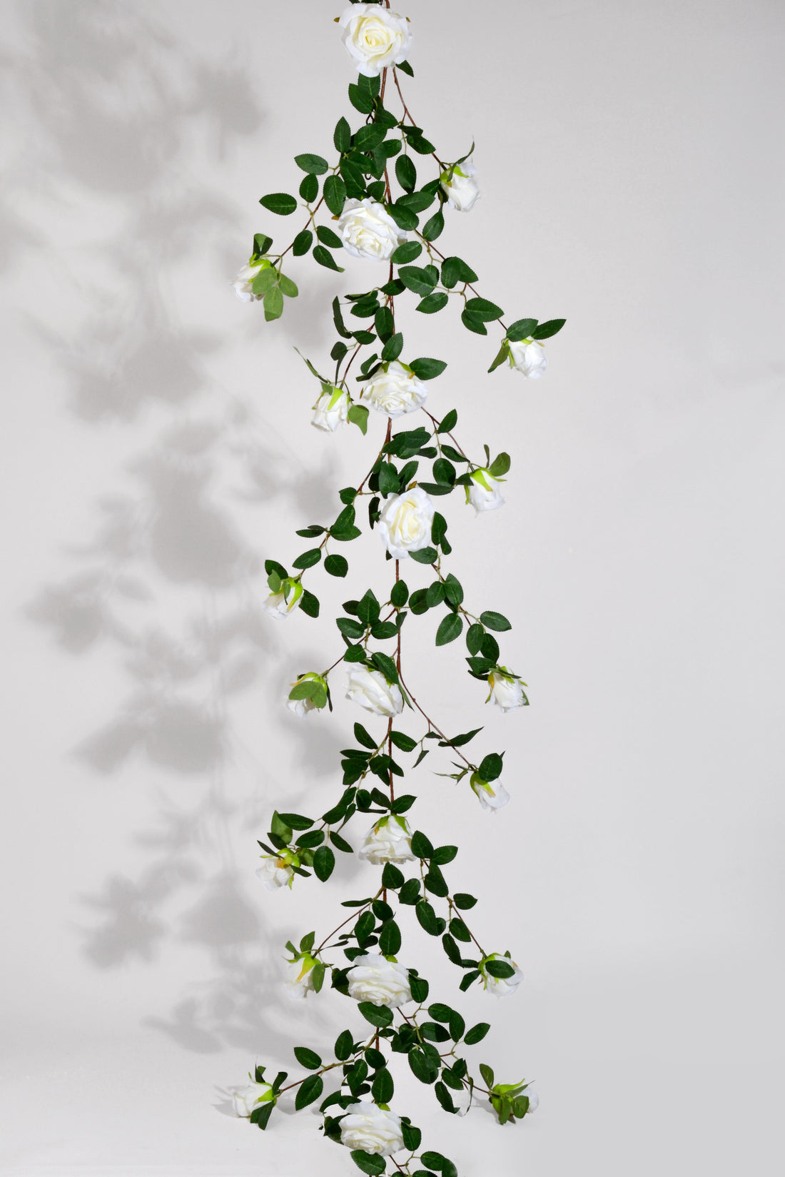 5.5FT Silk Rose Garland White