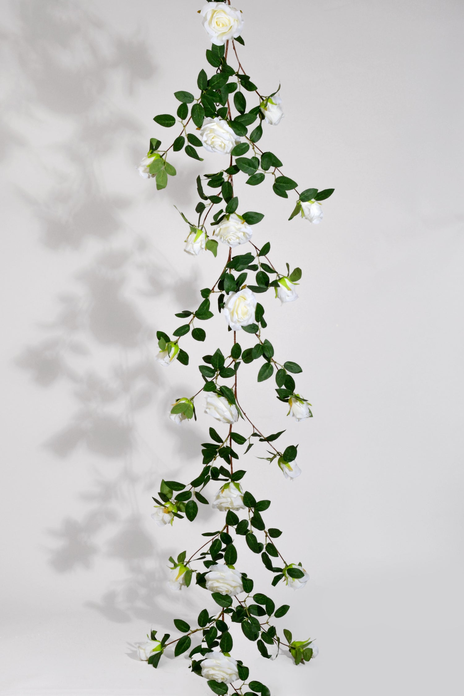 5.5FT Silk Rose Garland White