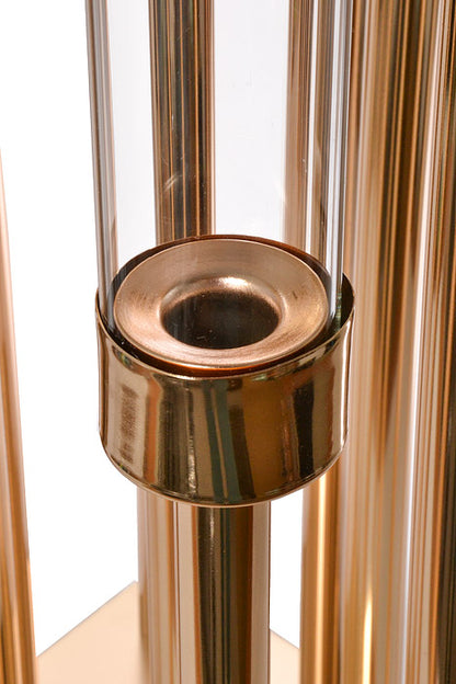 Metal Candle Holder With Glass Gold 16/Lite