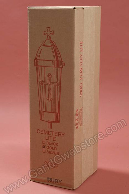 17" Plastic Cemetery Light Red/gold