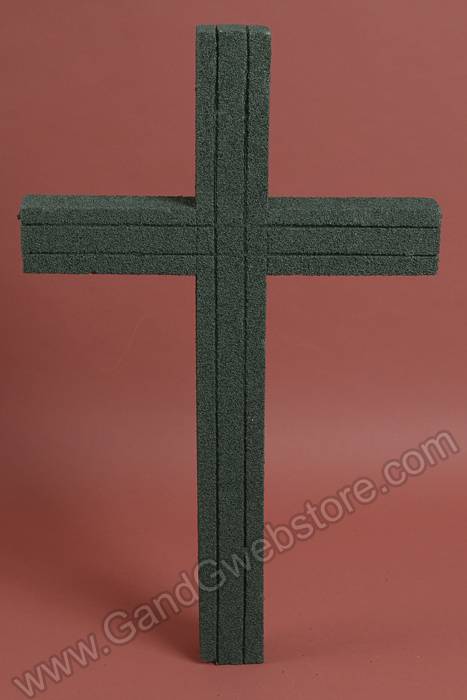 30" Reinforced Styrofoam Cross Green