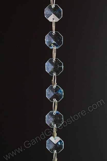 72" Acrylic Octagon Bead Garland Light Blue 