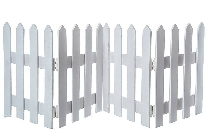19.75" X 11.75" Wood Folding Fence White Pkg/2