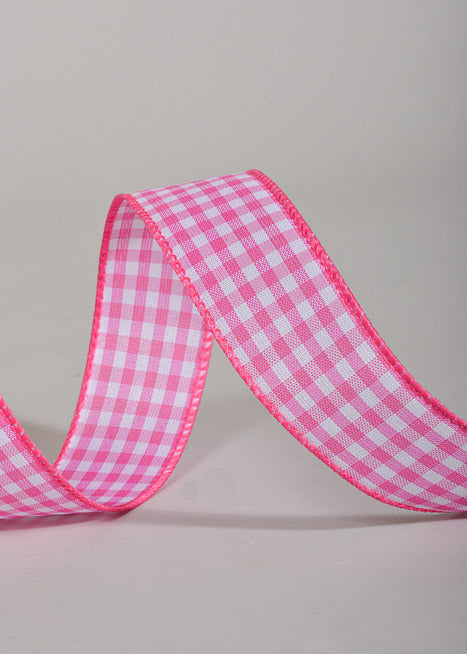 1.5" X 50Yds Wired Vintage Check Ribbon Fuchsia