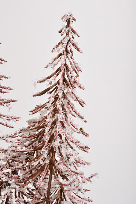 34" Snowed Pine Spray Brown/Pink