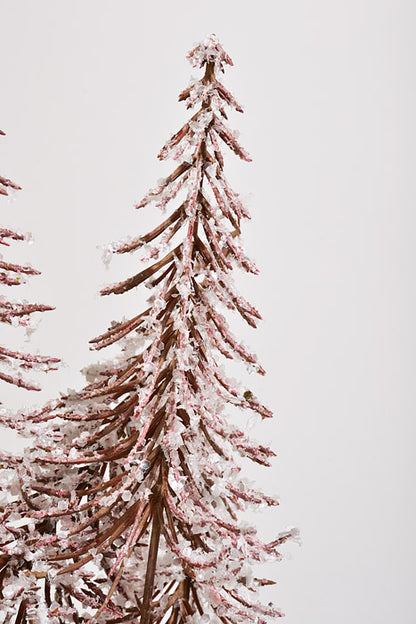 34" Snowed Pine Spray Brown/Pink