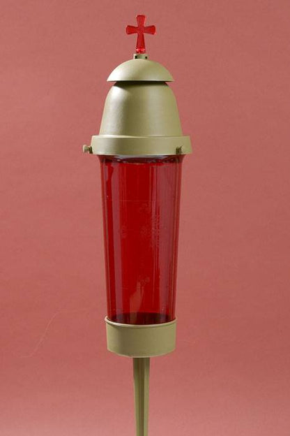 17" Plastic Cemetery Light Red/gold