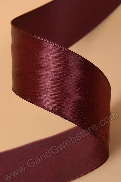 1.5" X 10yds Wired Satin Ribbon Burgundy