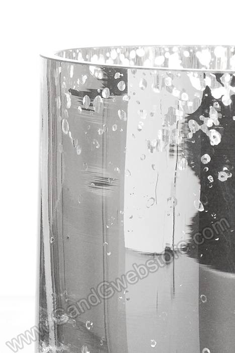 4&quot; X 4&quot; Mercury Glass Cylinder Vase Silver