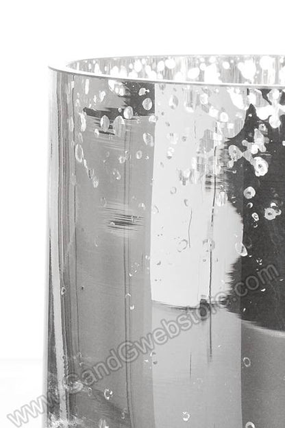 4&quot; X 4&quot; Mercury Glass Cylinder Vase Silver