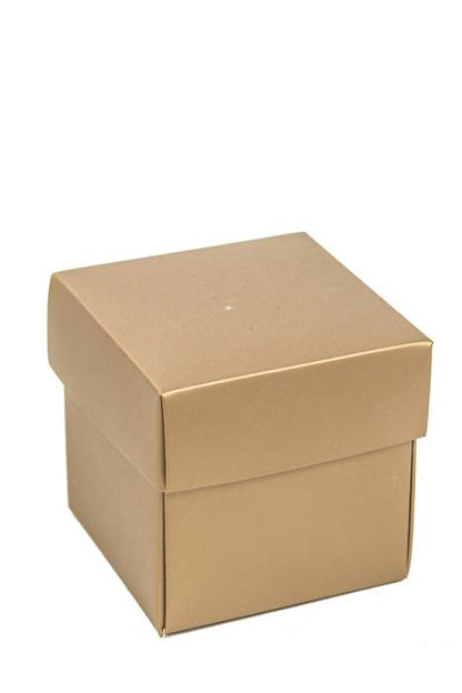 2" Cube Paper Gift Box W/lid Gold Pkg/24