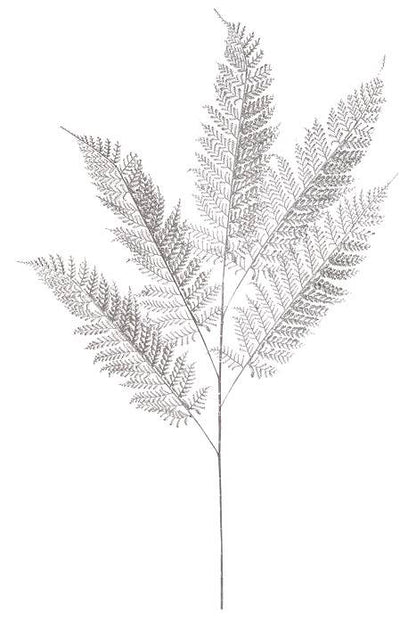 41" Metallic Fern Leaf Spray Silver