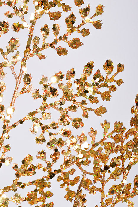 30" Sequin Fern Spray Gold
