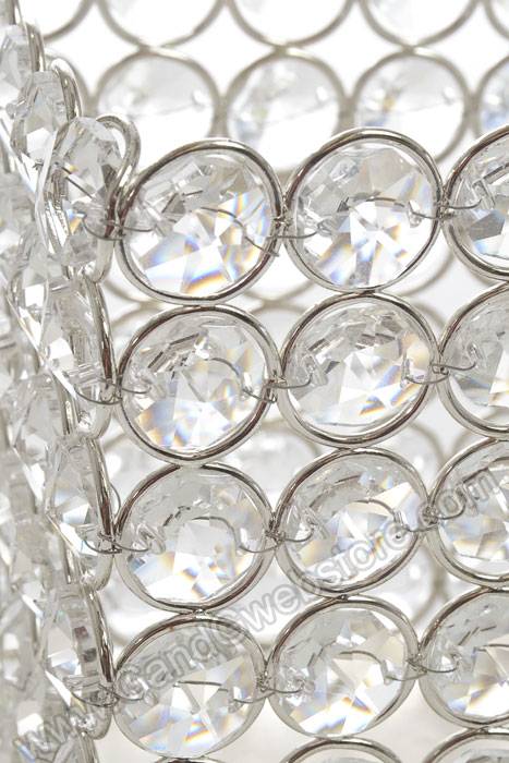 3.5&quot; X 3.5&quot; X 4.25&quot; Crystal Bead Candle Holder Silver