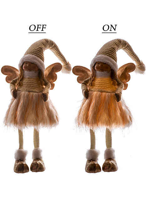 27" Standing Light Angel With Retractable Legs Ivory