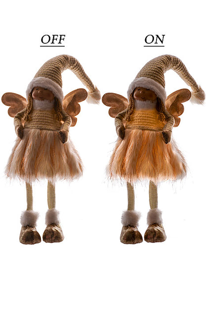 27" Standing Light Angel With Retractable Legs Ivory