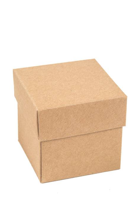2" Cube Paper Gift Box W/lid Natural Pkg/24