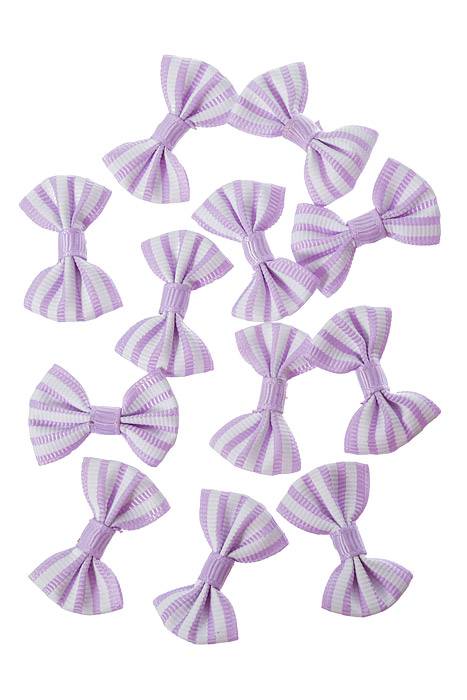 1.5" Stripes Ribbon Bow Lavender Pkg/12