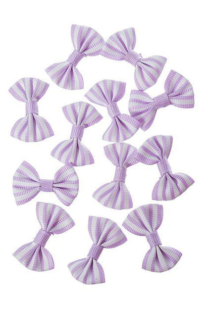 1.5" Stripes Ribbon Bow Lavender Pkg/12