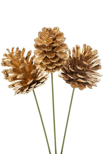 2.5" Gold Pine Cone Pick
