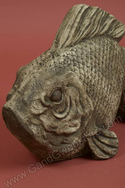 19.5" X 7" X 11" Fish Garden Statue Antique Grey