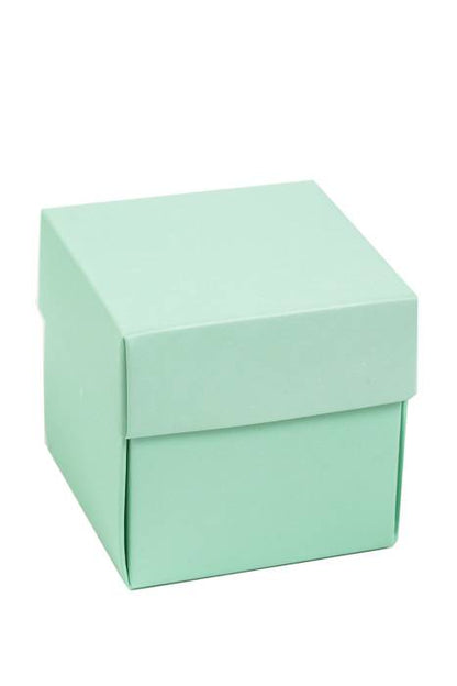 2" Cube Paper Gift Box W/lid Aqua Pkg/24