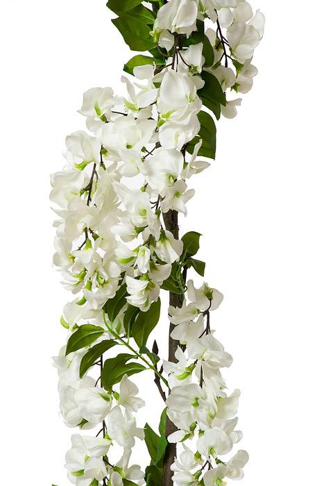 60" Silk Wisteria Garland White