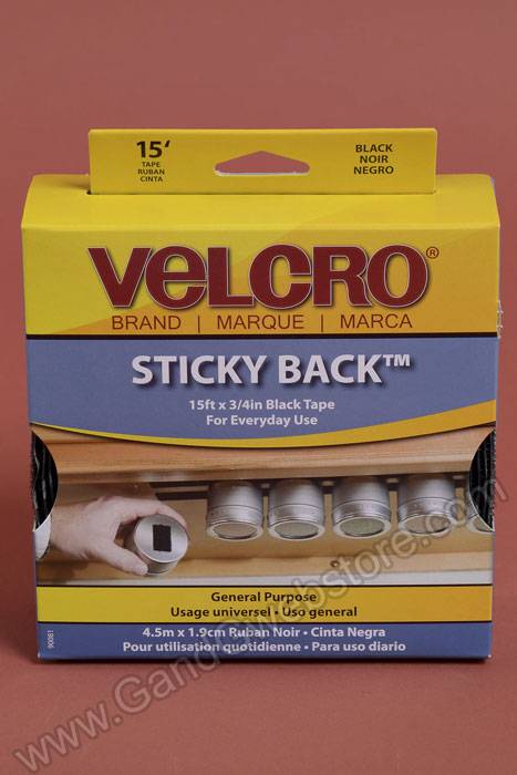 3/4" X 15ft Velcro Sticky Back Black
