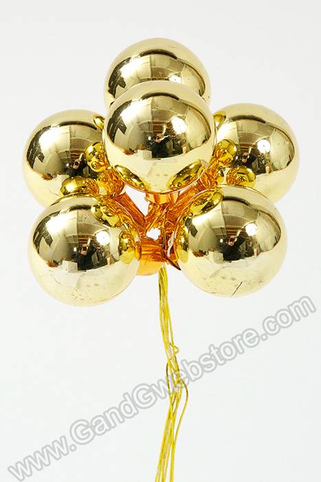 35mm Gloss Glass Ball Ornament Gold Pkg/72
