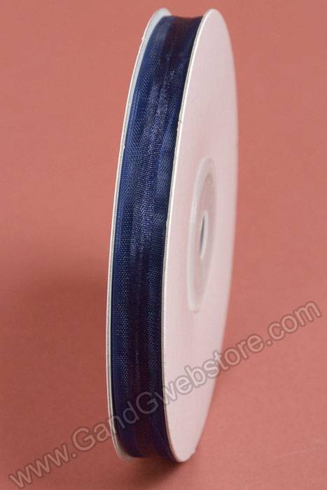 3/8" 25yds Sheer Pull Bow Ribbon Navy Blue