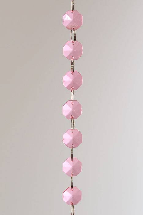 72" Acrylic Octagon Bead Garland Hot Pink