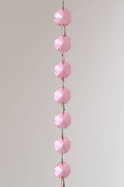 72" Acrylic Octagon Bead Garland Hot Pink