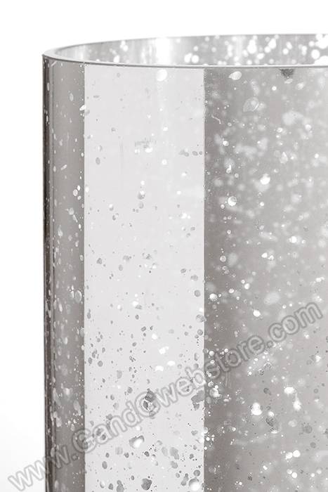 4&quot; X 12&quot; Mercury Glass Cylinder Vase Silver