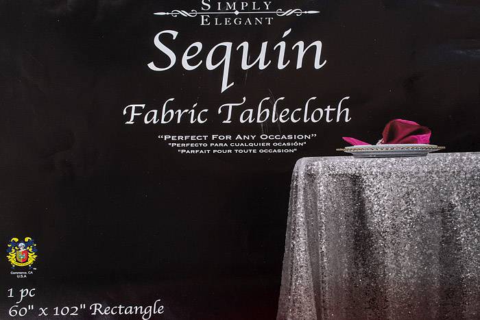 60" X 102" Rectangle Sequin Table Cover Blush