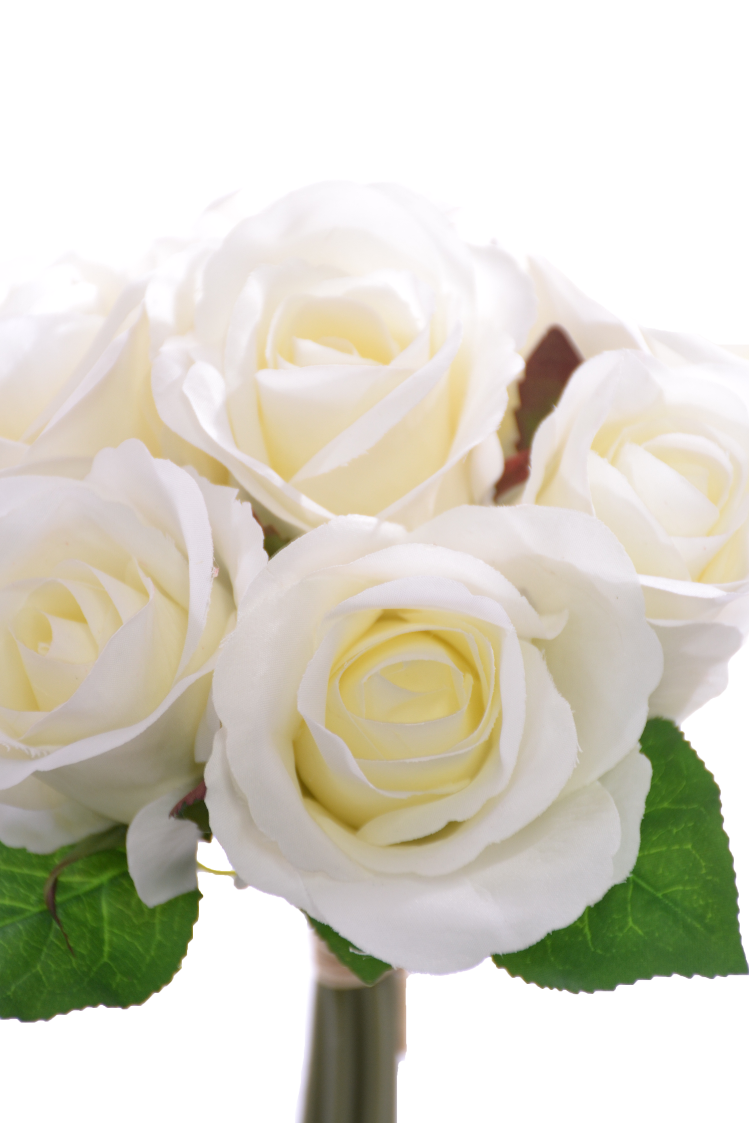 9&quot; Silk Rose Bouquet Cream/white