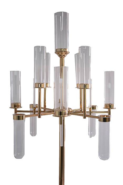 53&quot; Metal 9-lite Candelabrum W/glass Gold