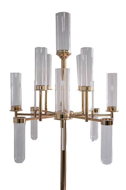 53&quot; Metal 9-lite Candelabrum W/glass Gold
