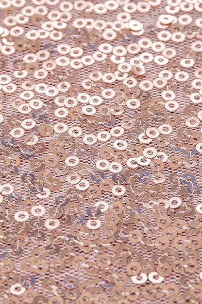 60" X 102" Rectangle Sequin Table Cover Blush