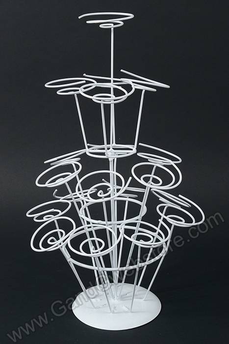 11" X 18" Metal Cupcake Stand White