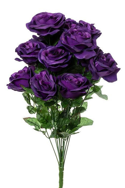 22" Silk Mirco Peach Rose Bush X18 Purple