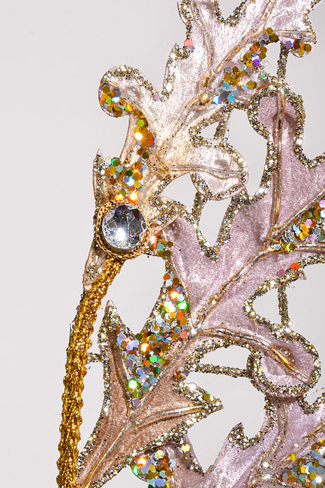 22.5" Metal W/Jewel Angel Wing Stem Ivory/Gold