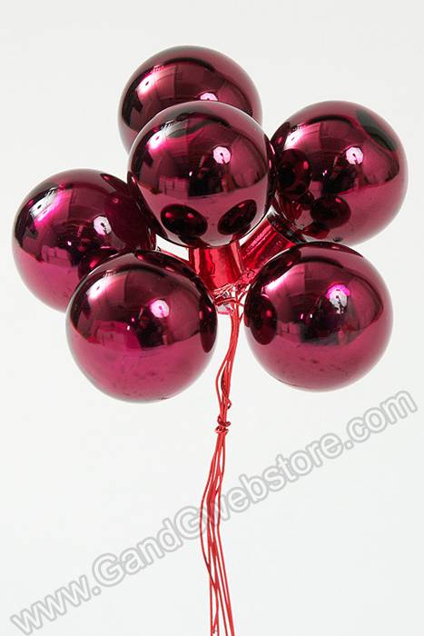 30mm Gloss Glass Ball Ornament Burgundy Pkg/72