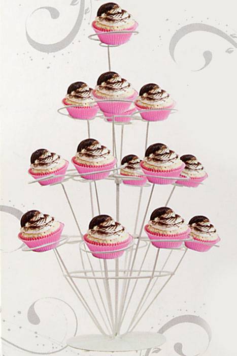 11" X 18" Metal Cupcake Stand White