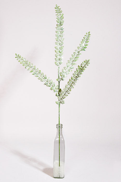 31.5" Glitter Fern Spray Green